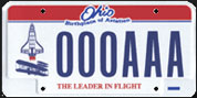 Ohio Leader in Flight license plate